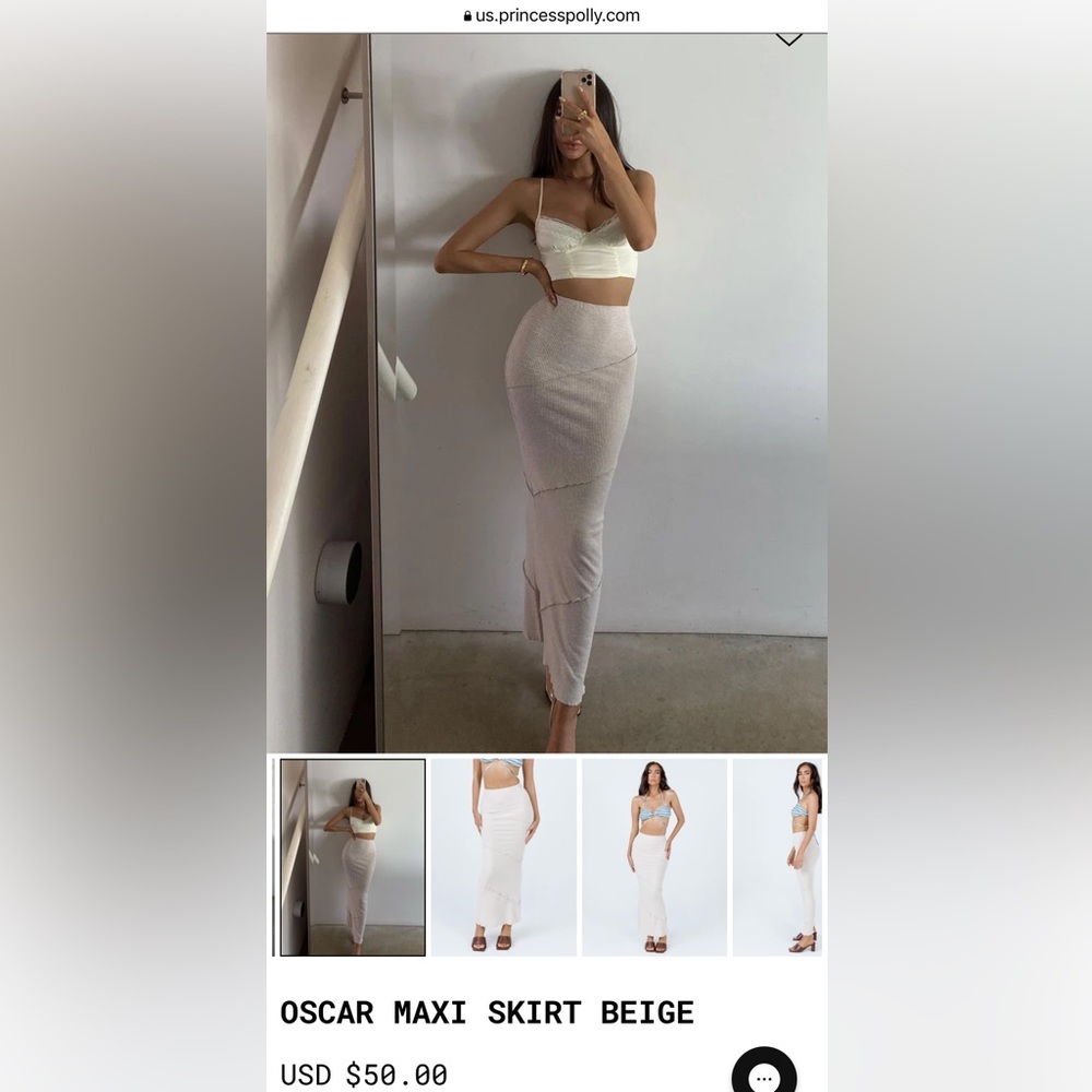 Princess Polly Fitted Maxi Skirt